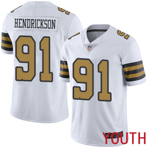 New Orleans Saints Limited White Youth Trey Hendrickson Jersey NFL Football #91 Rush Vapor Untouchable Jersey